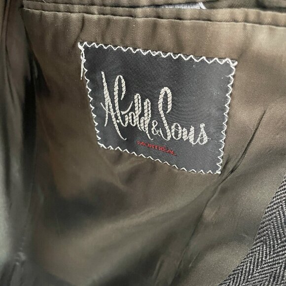 A. Gold & Sons Montreal VTG Wool Herringbone Single Breasted Brown Blazer s L - Picture 3 of 7